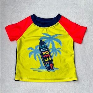(3 for $10) George rash guard Surf Style Swim Shirt - Yellow and Red